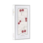 Newcastle Classics Sweetheart Cherry Bamboo Swaddle Blanket with Breathable Muslin for Babies - 