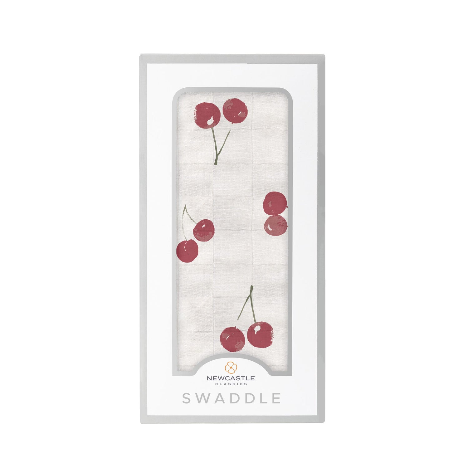 Sweetheart Cherry Bamboo Swaddle - Cherry, Berry, Produce, Fruit, Rose family | Everetts Place