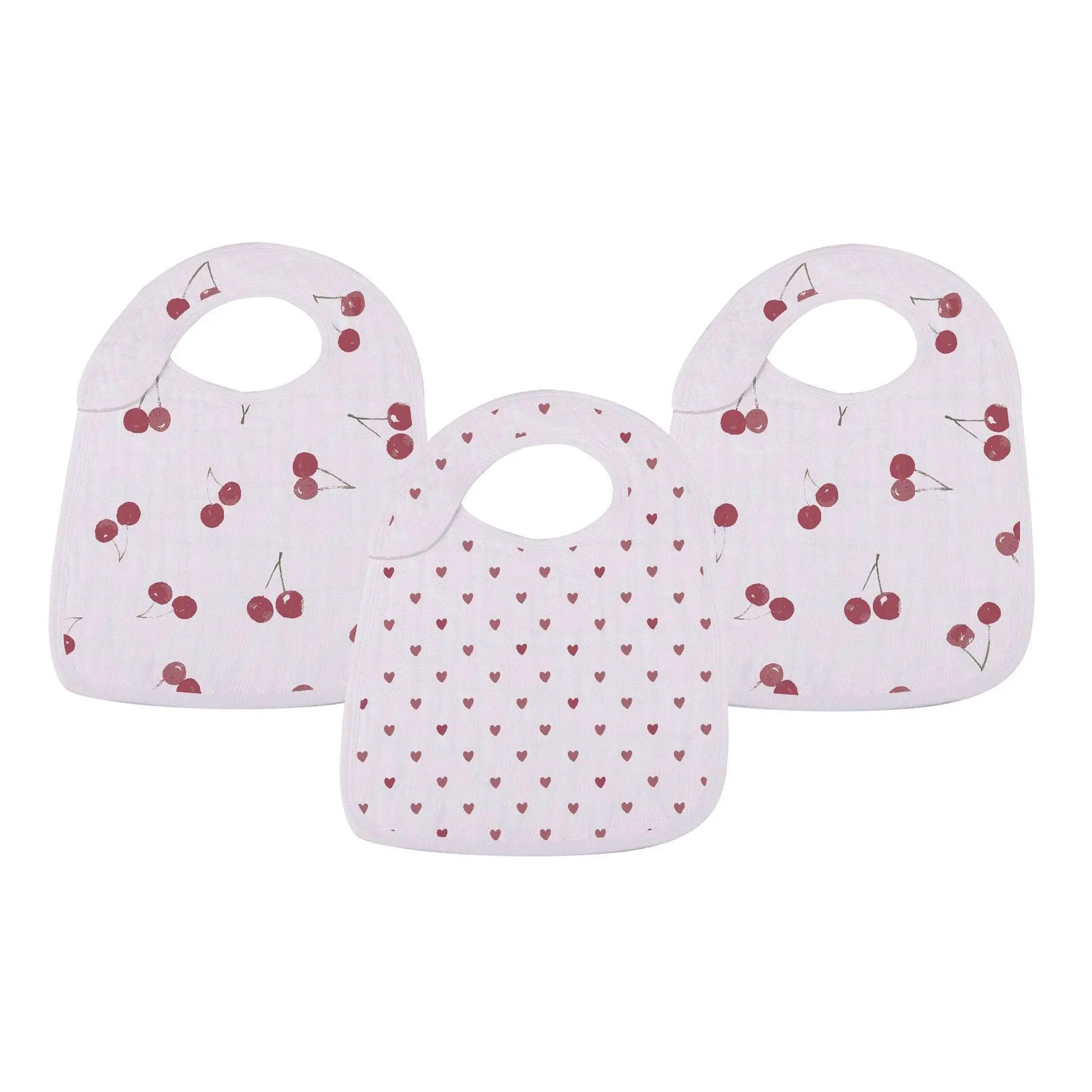 Newcastle Classics Sweetheart Cherry Hearts Snap Bib Set with Ultra Soft Bamboo for Babies - Baby & Toddler > Nursing & Feeding > Bibs Bamboo Snap Bib