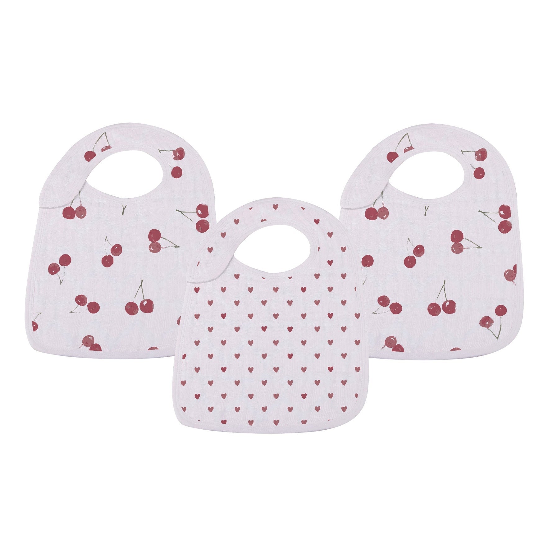 Newcastle Classics Sweetheart Cherry Hearts Snap Bib set