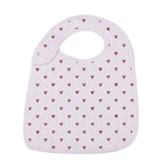 Newcastle Classics Sweetheart Cherry Hearts Snap Bib Set with Ultra Soft Bamboo for Babies - 