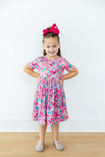 Mila & Rose ® Sweetheart Scribble S/S Pocket Twirl Dress - 