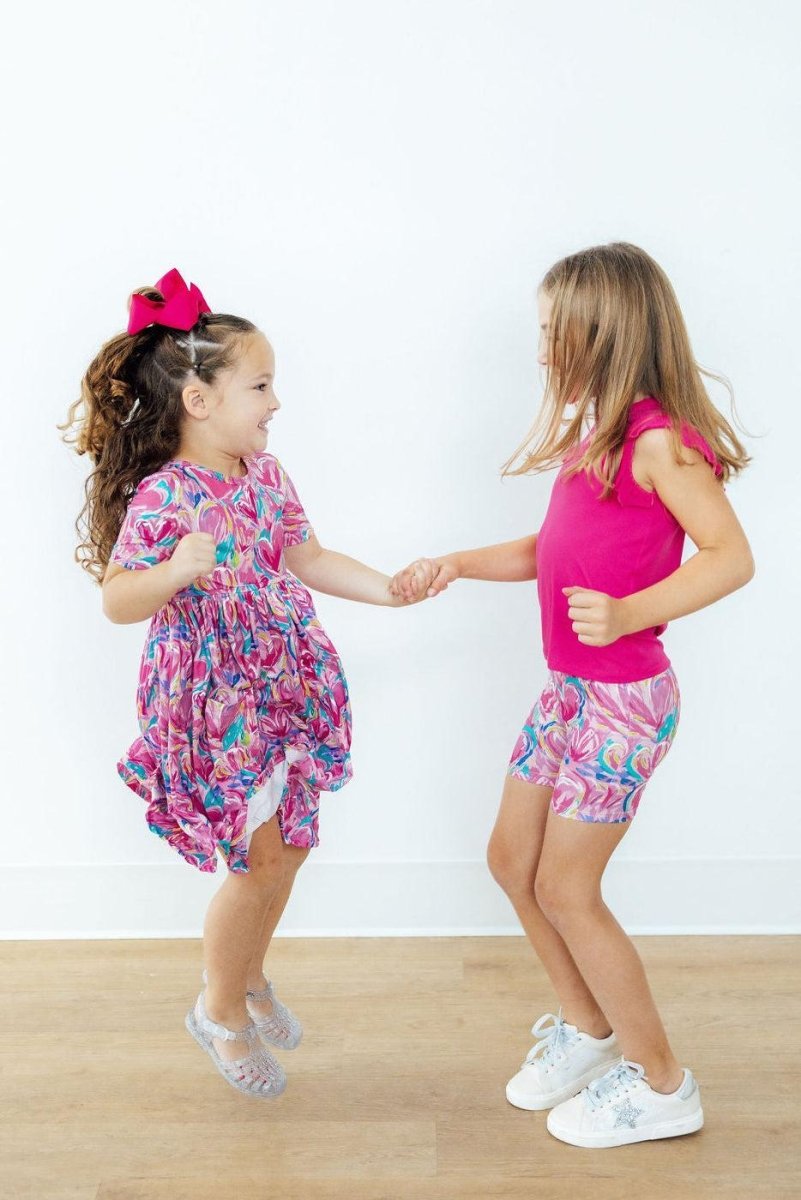 Mila & Rose ® Sweetheart Scribble S/S Pocket Twirl Dress - 