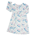 Sweet Bamboo Watercolor Butterfly Dress with Swirly Design for Little Girls - Dresses