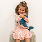 Sweet Bamboo Swirly Girl Knee Length Dress with Long Sleeves for Little Girls - Dresses