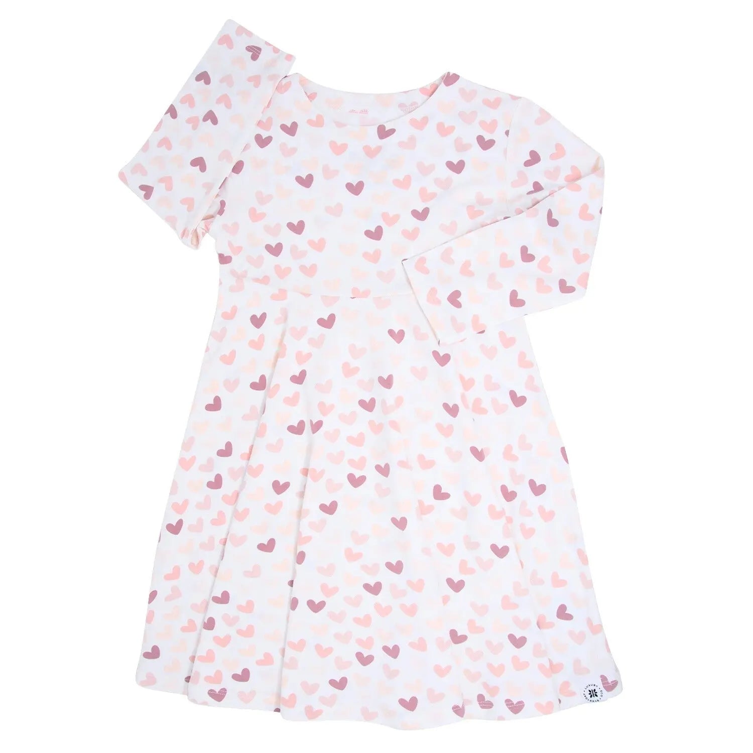 Swirly Girl Dress Knee Length Long Sleeve Empire Waistline Flexible Neckline Sweet Bamboo