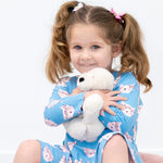 Pretty Pink Cat Swirly Girl Dress for Everyday Wear with Long Sleeves and Empire Waistline Sweet Bamboo