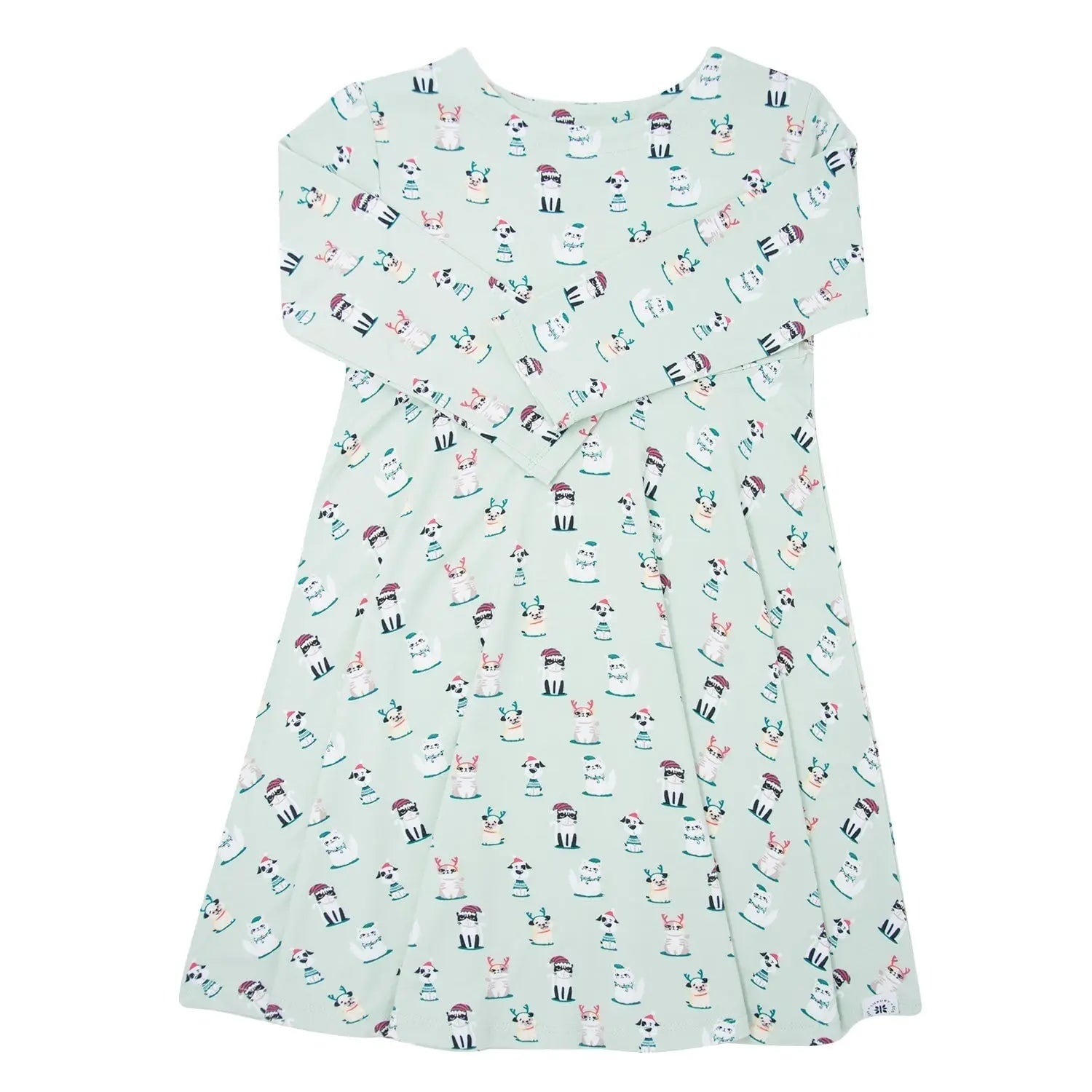 Swirly Girl Dress Knee Length Long Sleeve Empire Waistline Comfortable Stretchy Fabric Sweet Bamboo