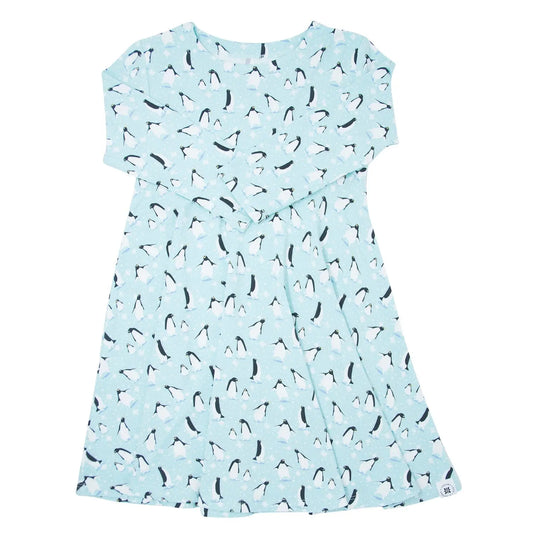 Swirly Girl Dress Knee Length Long Sleeve Empire Waistline Stretch Neckline Sweet Bamboo