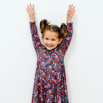 Sweet Bamboo Sweet Bamboo Swirly Girl Dress with Spooky Prints for Halloween Fun - Apparel & Accessories > Clothing > Dresses Dresses