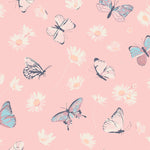 Pink Butterfly Daisy Bamboo Cap Sleeve Swirly Girl Dress for Everyday Wear Sweet Bamboo