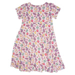 Sweet Bamboo Tropical Fruit Cap Sleeve Dress with Empire Waist for Active Girls - Apparel & Accessories > Clothing > Dresses Dresses