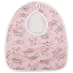 Texas Tushies Take Flight Pink Flip Bib with Pocket for Infants Machine Washable - 