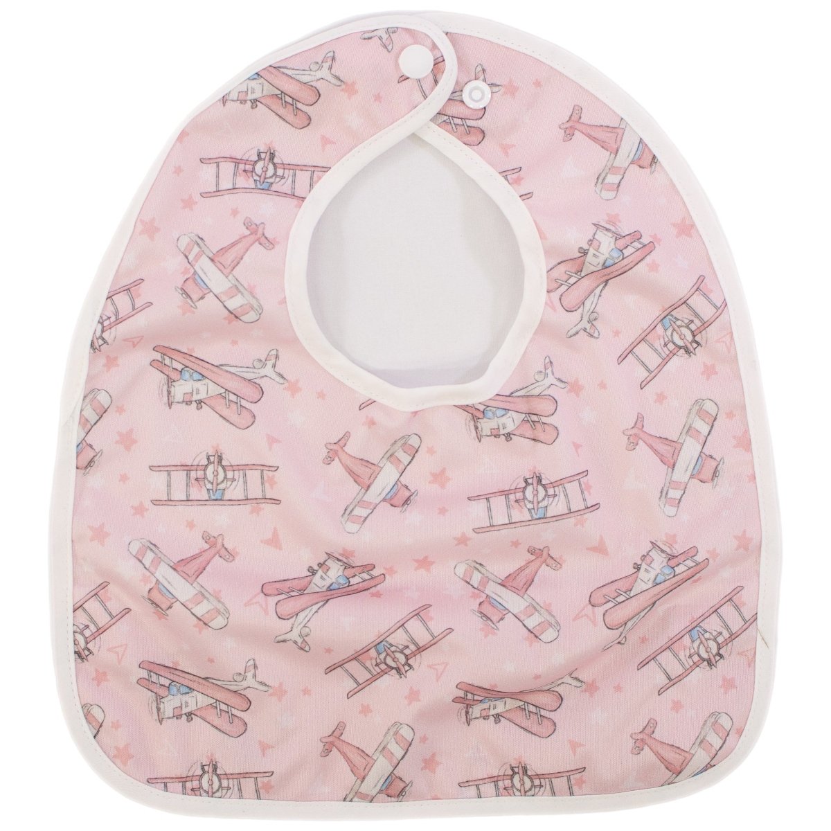 Texas Tushies Take Flight Pink Flip Bib with Pocket for Infants Machine Washable - 