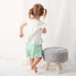 Bestaroo Talya Mint Short And Top Set For Girls Flutter Sleeves Sparkly Top - 