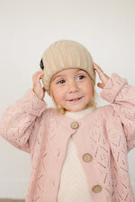 Mebie Baby Tan Chunky Knit Beanie - 
