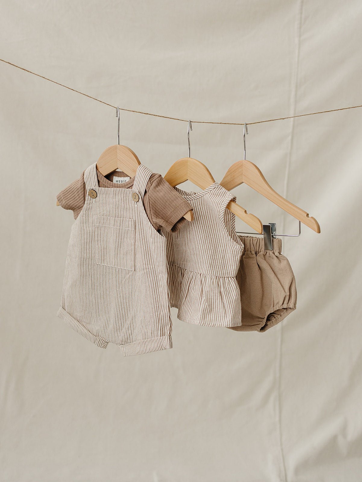 Mebie Baby Tan Ribbed Bodysuit - 
