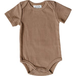 Tan Ribbed Bodysuit - Brown, Baby & Toddler Clothing, One-piece garment, Button, Woolen | Everetts Place