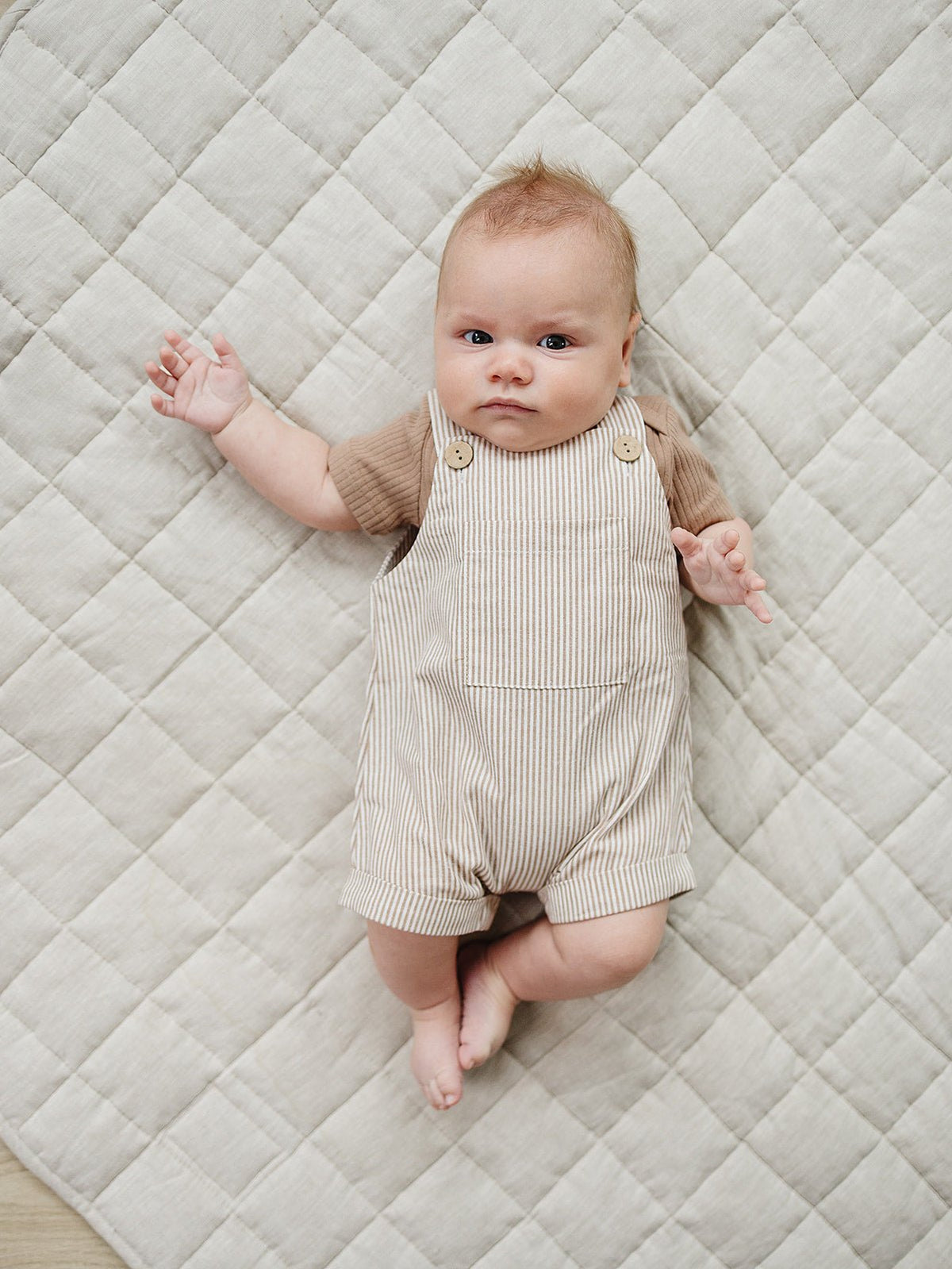 Mebie Baby Tan Ribbed Bodysuit - 