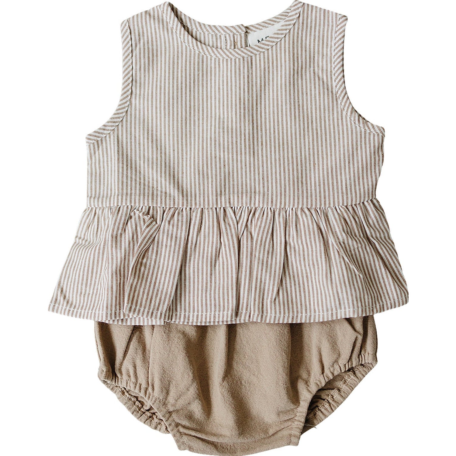 Tan Stripes Peplum Set - Baby & Toddler Clothing, Textile, Fashion, Pink, One-piece garment | Everetts Place