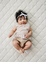 Mebie Baby Tan Stripes Peplum Set - 
