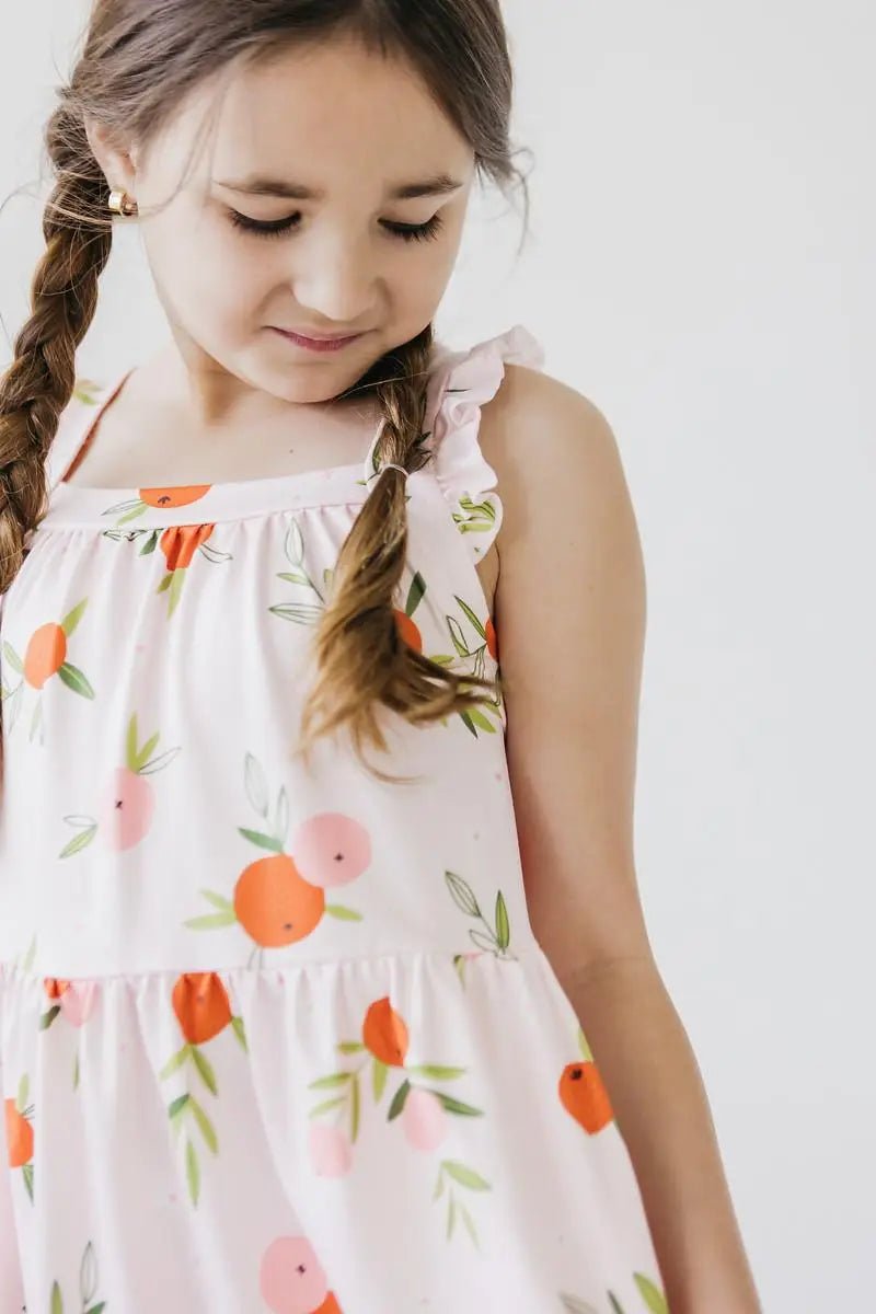 Mila & Rose ® Tangerine Ruffle Cross Back Dress - 