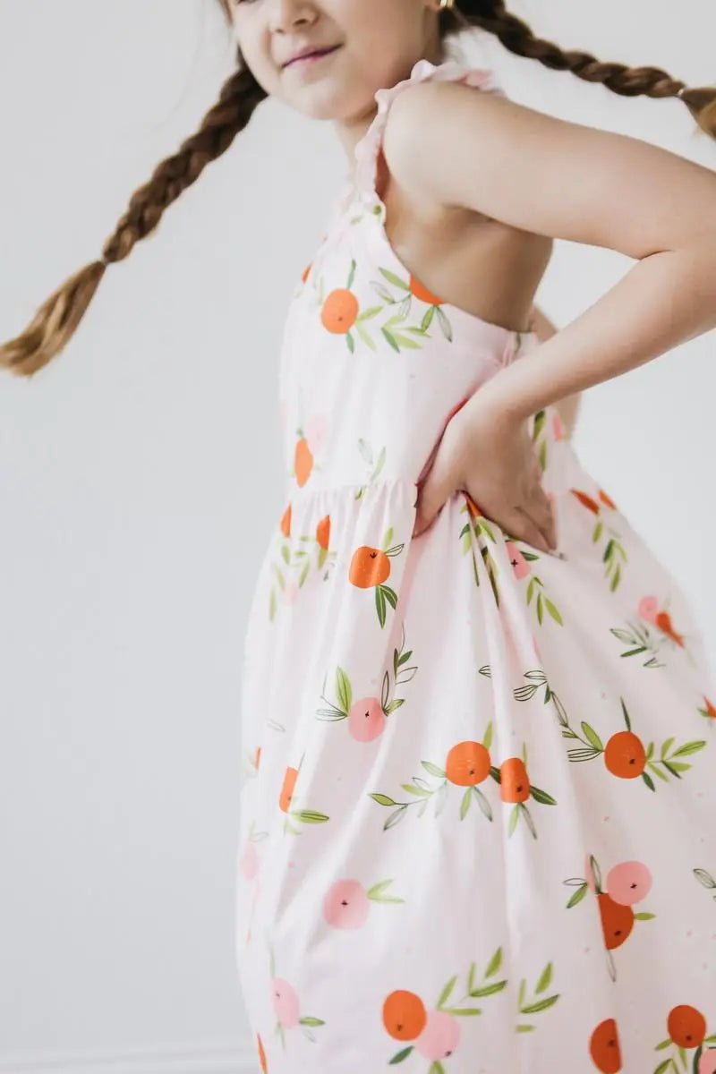 Mila & Rose ® Tangerine Ruffle Cross Back Dress - 