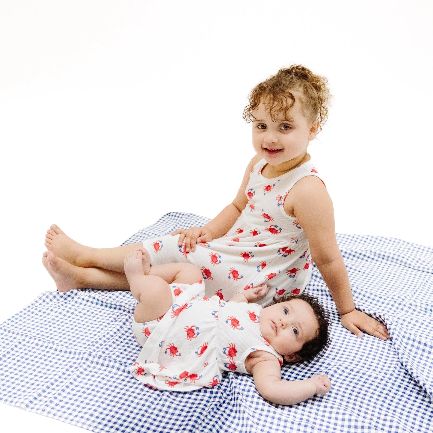Tank Dress and Bloomer Set for Girls Crabby Cuties Twirl Ready Summer Outfit.
