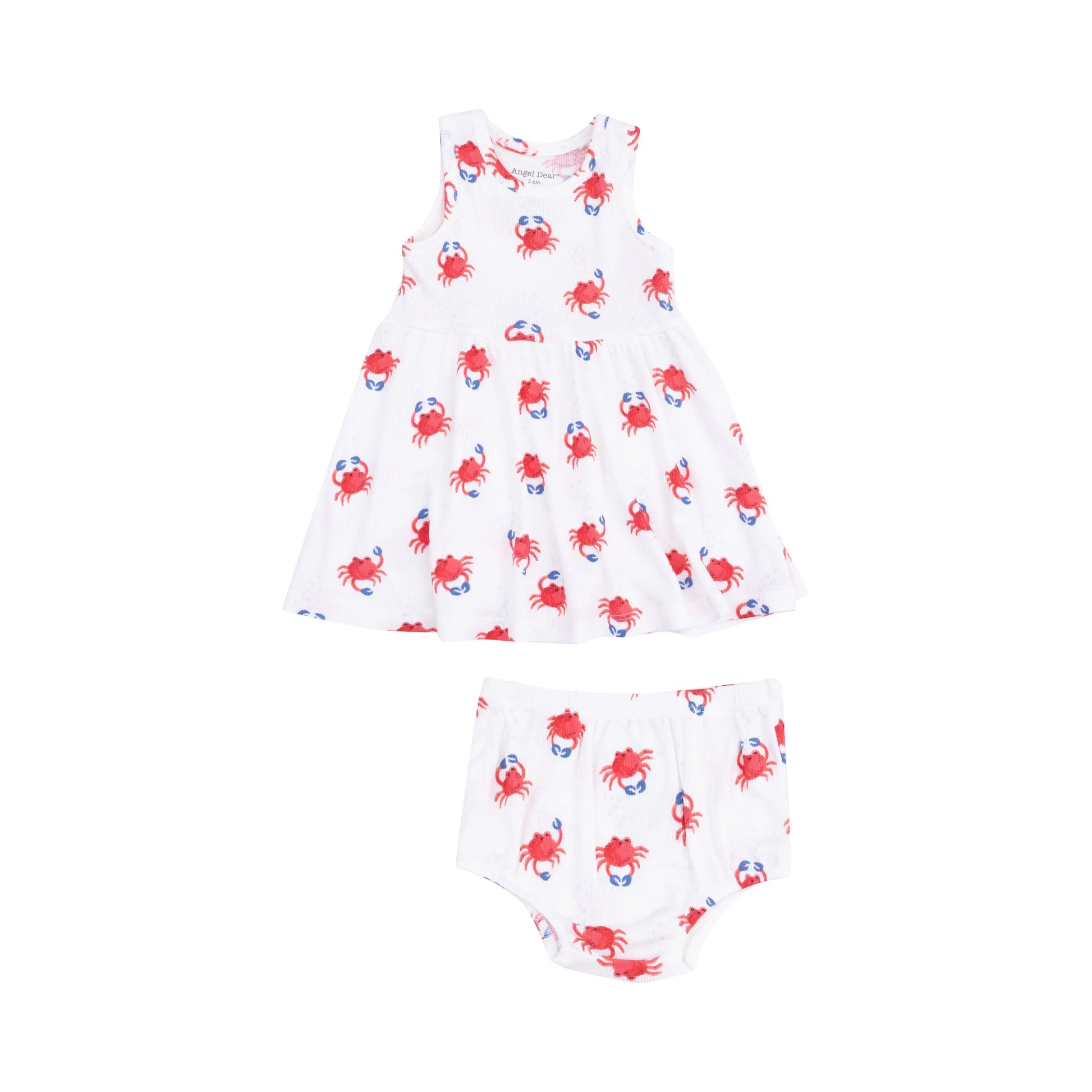 Tank Dress and Bloomer Set for Girls Crabby Cuties Twirl Ready Summer Outfit.
