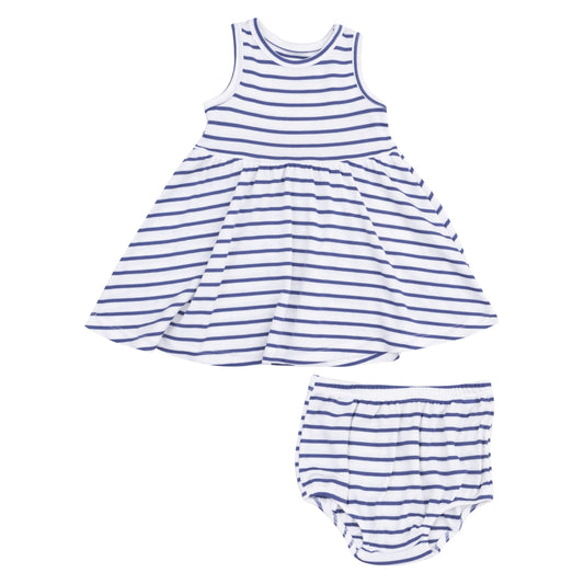 Tank Dress And Bloomer Set Stripe Vintage Navy.