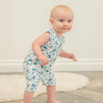 Sweet Bamboo Blue Crabs Tank Romper for Infants and Toddlers Comfortable Summer Wear - Apparel & Accessories > Clothing > Baby & Toddler Clothing > Baby One-Pieces Rompers