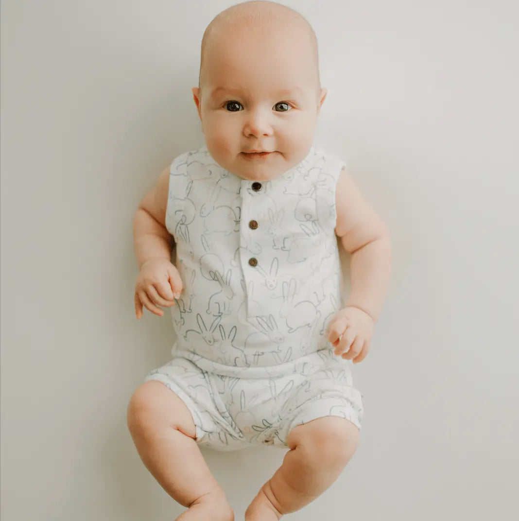 Finn + Emma tank romper | bunnies - 