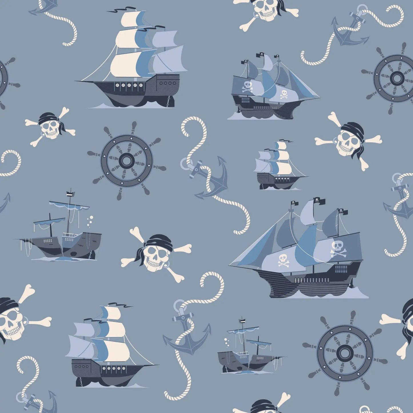 Pirate Ships Tank Romper for Kids Comfortable Sleeveless Summer Outfit Sweet Bamboo