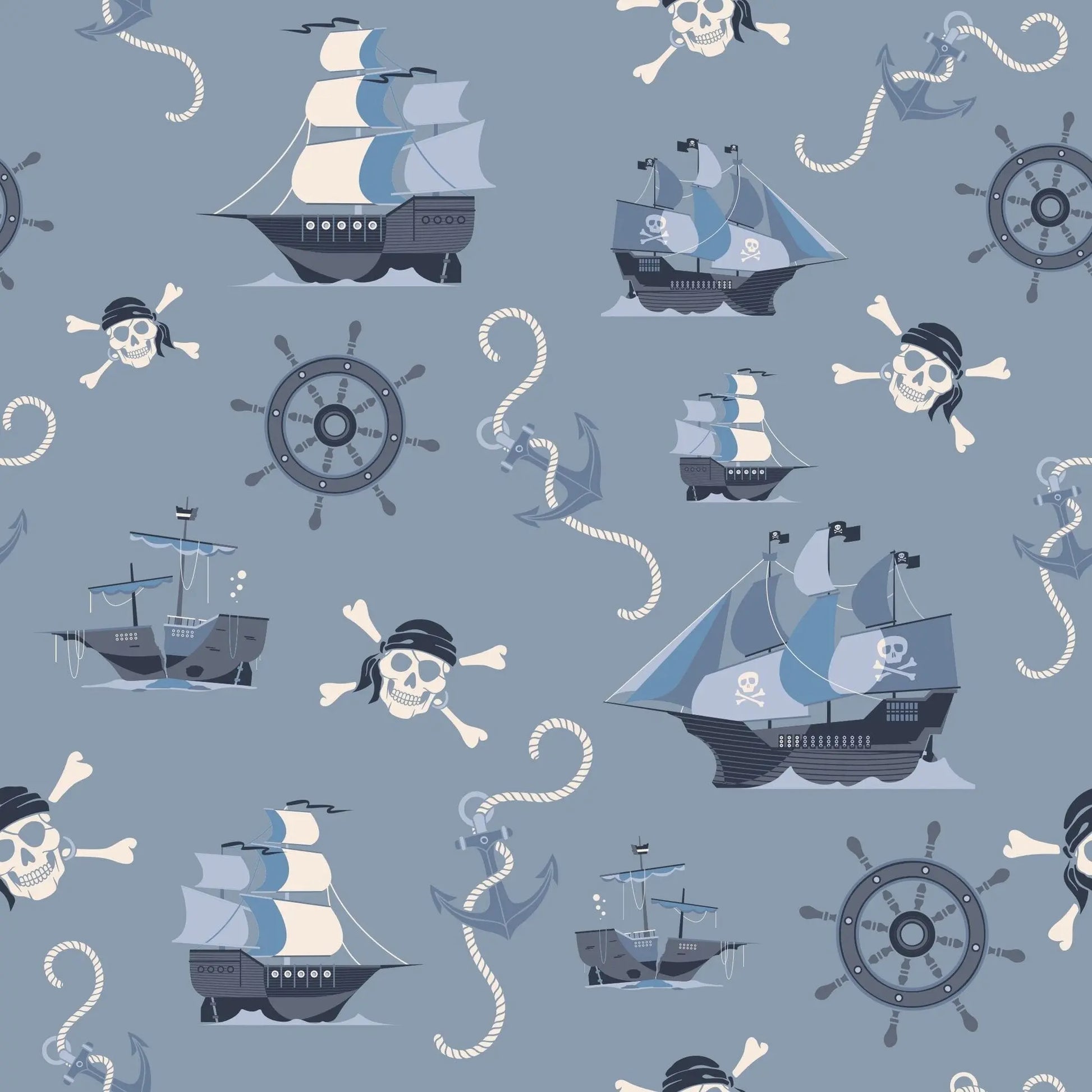 Pirate Ships Tank Romper for Kids Comfortable Sleeveless Summer Outfit Sweet Bamboo