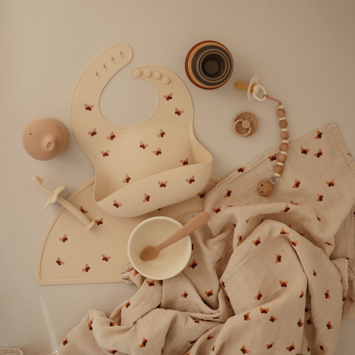 Mushie organic cotton muslin swaddle blanket