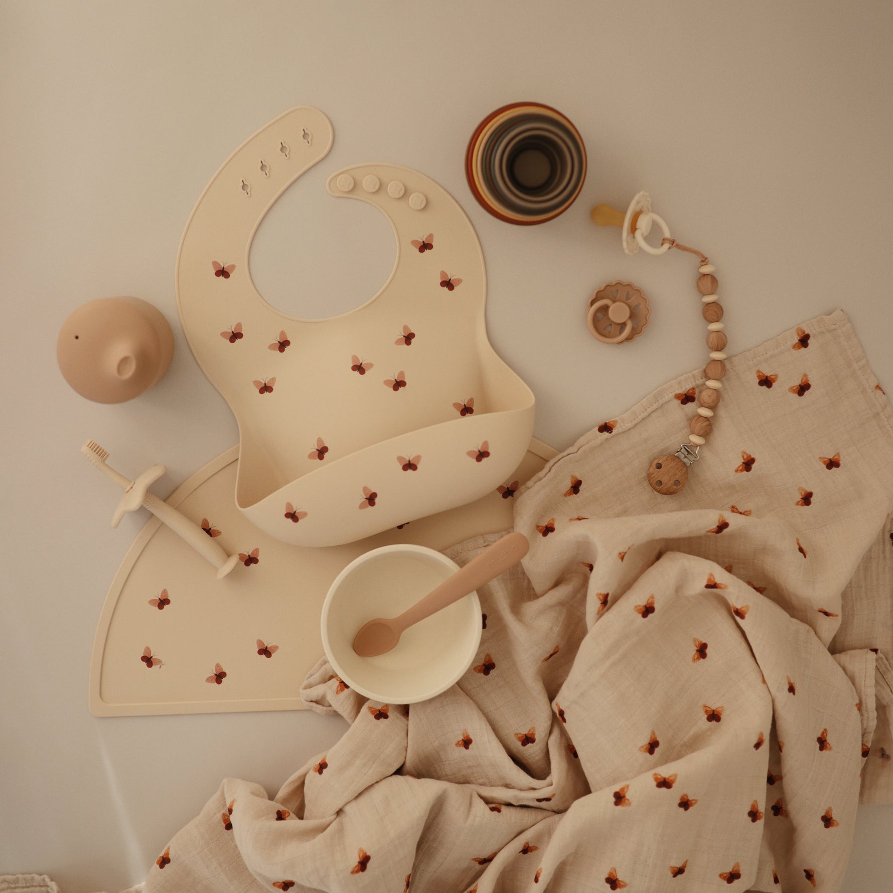 Mushie organic cotton muslin swaddle blanket