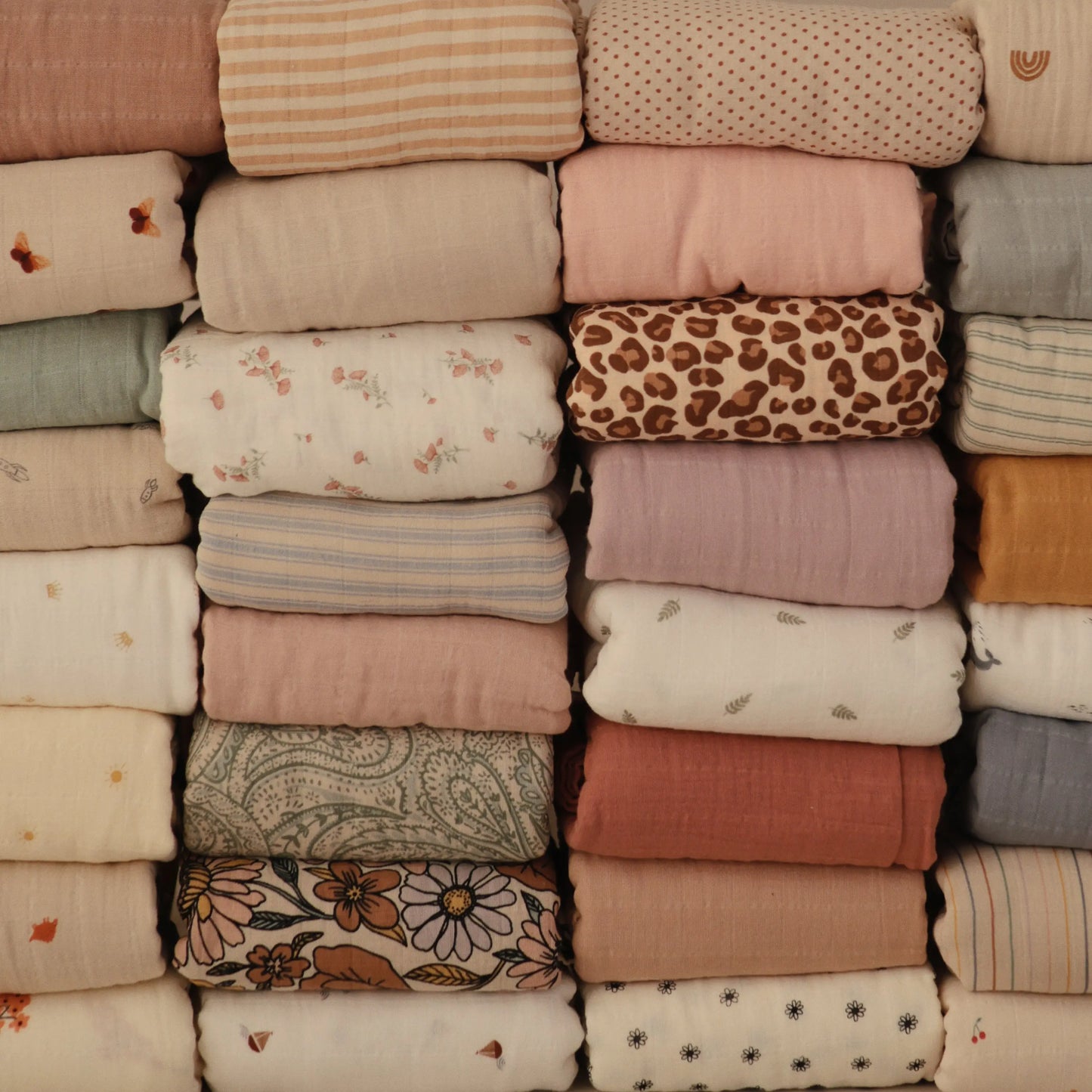 Organic Cotton Muslin Swaddle Blanket for Baby Cuddling and Nursing Mushie