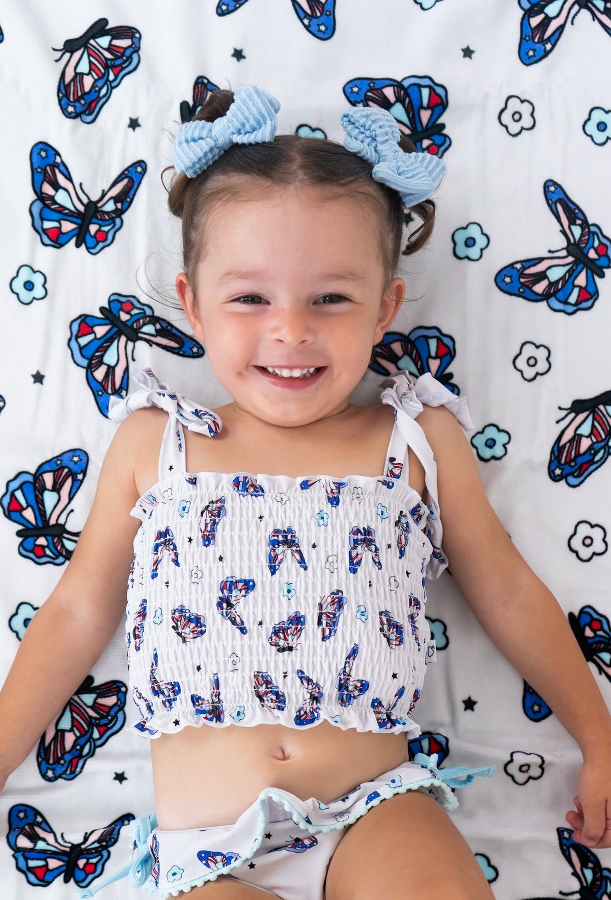 DREAM BIG LITTLE CO TATUM'S FREEDOM FLYERS DREAM TANKINI TWO PIECE SWIM SUITEveretts Place
