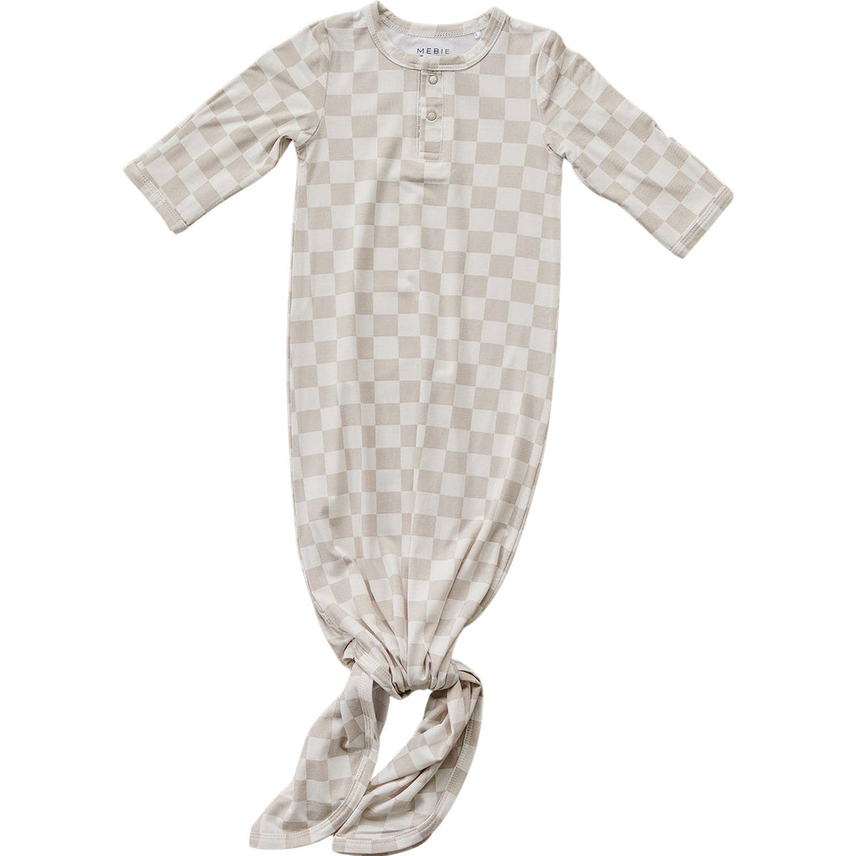 Taupe Checkered Bamboo Knot Gown - One-piece garment, Dress | Everetts Place