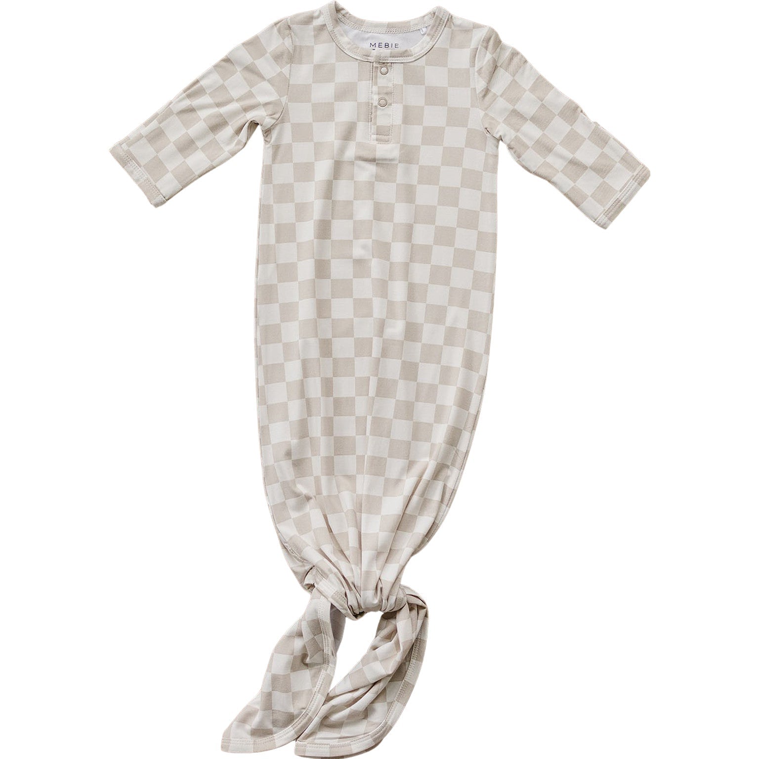 Taupe Checkered Bamboo Knot Gown - One-piece garment, Dress | Everetts Place