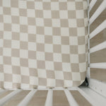 Mebie Baby Taupe Checkered Muslin Crib Sheet - 