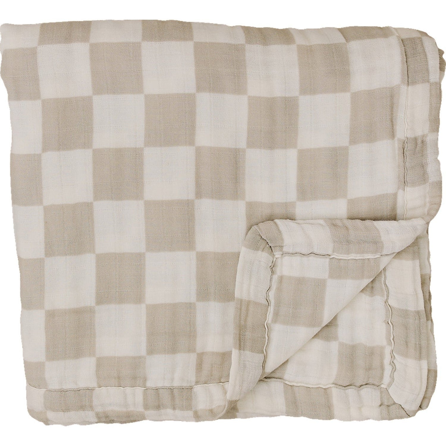 Taupe Checkered Muslin Quilt - Linens, Plaid, Scarf, Blanket, Wool | Everetts Place