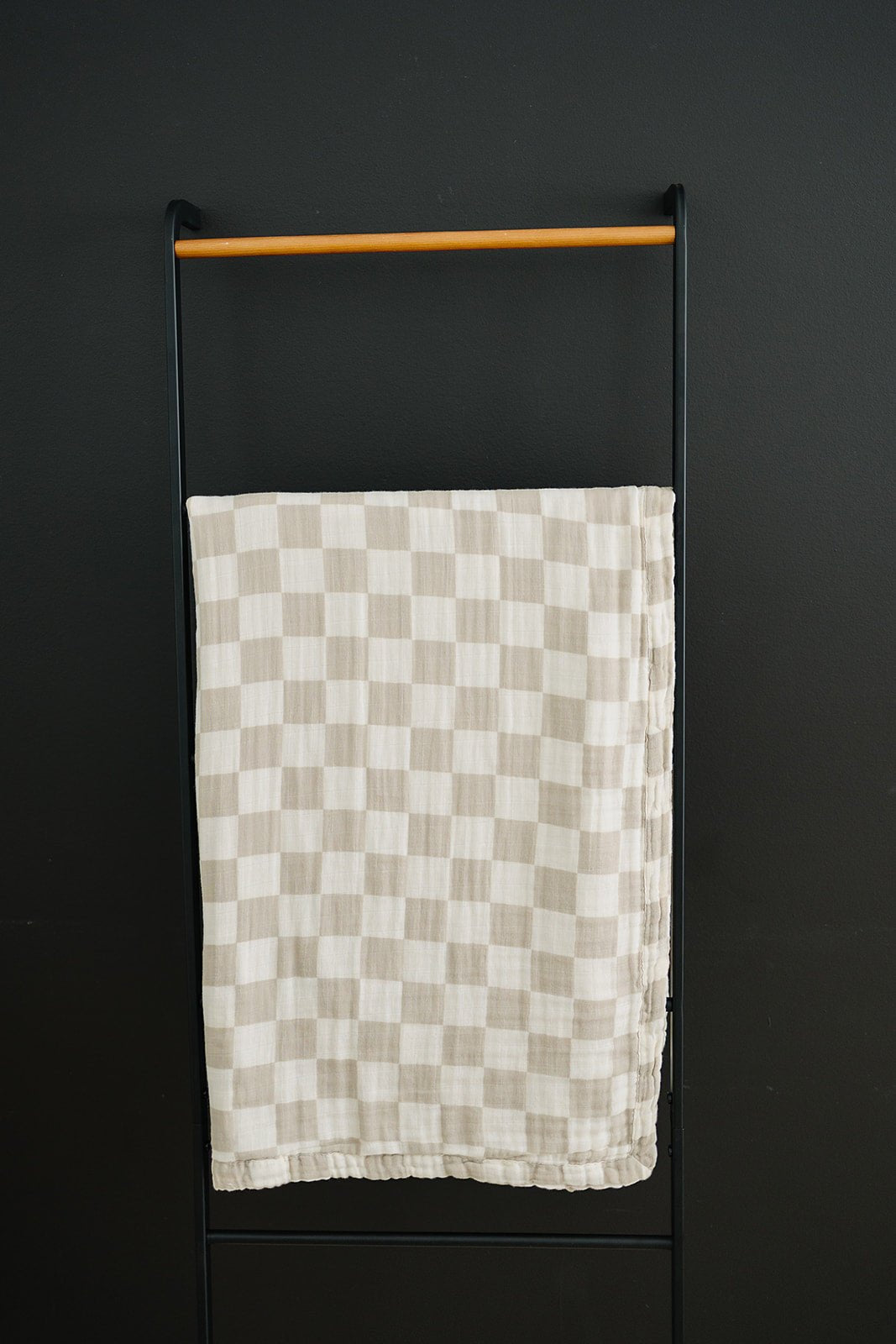 Mebie Baby Taupe Checkered Muslin Quilt - 