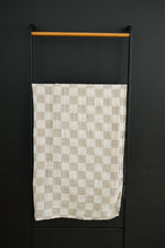 Mebie Baby Taupe Checkered Muslin Swaddle Blanket - 