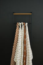 Mebie Baby Taupe Checkered Muslin Swaddle Blanket - 