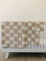 Mebie Baby Taupe Checkered Plush Blanket - 