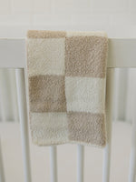 Mebie Baby Taupe Checkered Plush Blanket - 