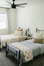Mebie Baby Taupe Checkered Twin Muslin Quilt For Baby Bedding - 