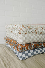 Mebie Baby Taupe Checkered Twin Muslin Quilt For Baby Bedding - 