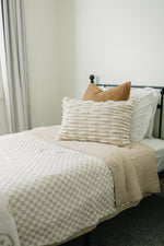 Mebie Baby Taupe Checkered Twin Muslin Quilt For Baby Bedding - 